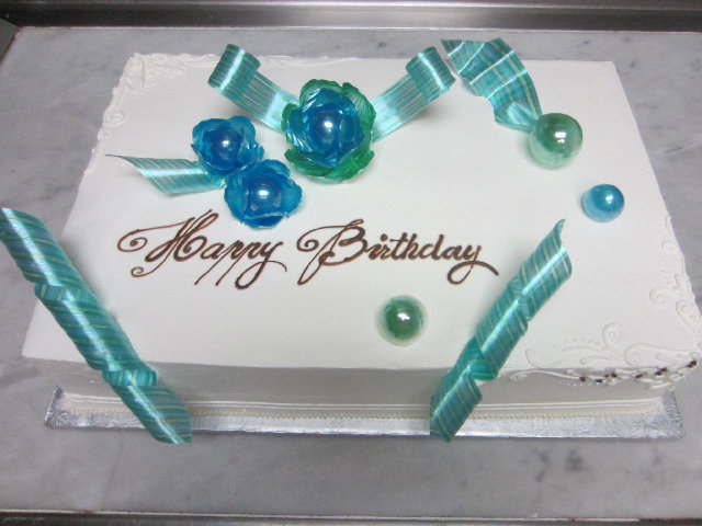 Birthday cake with blue sugar