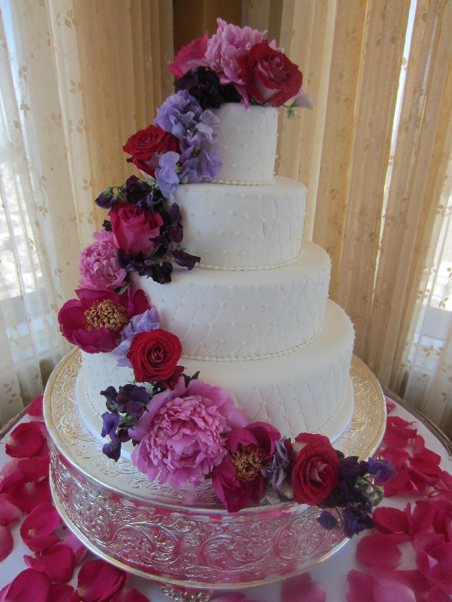 Wedding Cake Fondant Diamond Design